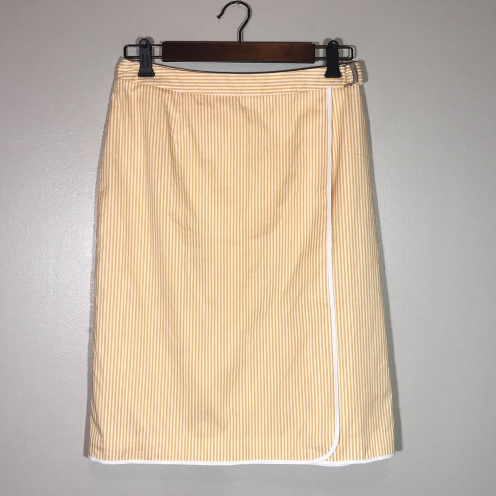 Brooks Brothers Striped Wrap Pencil Skirt